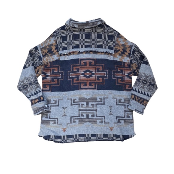 We The Free EUC 💎 Arizona Sky Collared Patterned Pullover Oversized w/ Pockets - Picture 5 of 8